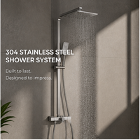 Système de douche mural moderne en acier inoxydable 304 avec douchette à main et mitigeur de salle de bain