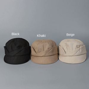 Béret simple en coton et lin pour femme, style décontracté printanier, tendance, chapeau de gavroche respirant anti-UV - Product Image 2