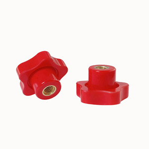 Perilla de Sujeción para Maquinaria, de Cinco Lóbulos en Forma de Estrella, de Color Negro, de Baquelita, con Orificio Pasante y Rosca de Latón M6 - Product Image 4