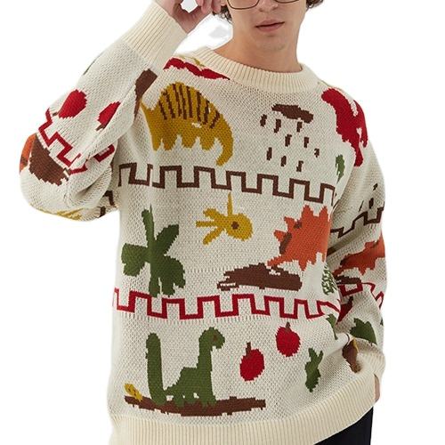 UG Factory Custom Dinosaur Age Round Neck Loose Sweater