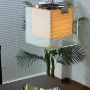 Designer Glass <b>Cube</b> Pendant <b>Light</b> Led E26 36V Stainless Steel Modern Indoor Lighting For Living Room Bedroom Hallway - Product Image 2