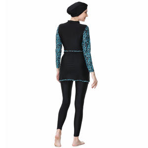 STOCK 5 couleurs maillot <span class=keywords><strong>de</strong></span> <span class=keywords><strong>bain</strong></span> islamique pour femmes manches longues mousseline modeste maillot <span class=keywords><strong>de</strong></span> <span class=keywords><strong>bain</strong></span> trois pièces maillot <span class=keywords><strong>de</strong></span> <span class=keywords><strong>bain</strong></span> complet avec casquette - Product Image 4