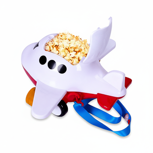 Conteneur à popcorn en plastique de qualité alimentaire PP personnalisé, imprimé en 3D, modèle d'avion, 64 oz, seau à popcorn en forme d'avion pour enfants - Product Image 2