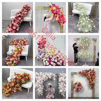 MILE Jaune Orange Rose Fleur Guirlande Fleur Artificielle Chemin De Table Centre De Table Arche De Mariage Arrangement De Fleurs