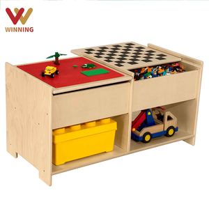 Đa chức năng bằng gỗ Build-N-Play bảng cảm giác Montessori daycare lưu trữ đồ chơi tủ bàn cờ có thể gập lại phòng ngủ trường học - Product Image 2