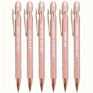 Bolígrafos Stylus para Pantallas Táctiles, Paquete de 6, Color Oro Rosa, Metal Duradero, Inspiradores, Punta Mediana de 1.0 mm, Regalos para Enfermeras - Product Image 1