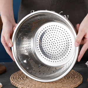 מסננת נירוסטה 304 עמידה רב תכליתית מעובה, קערת ניקוז, מסננת לשטיפת אורז, לשימוש ביתי, למטבח, למלון ולמסעדה - Product Image 3