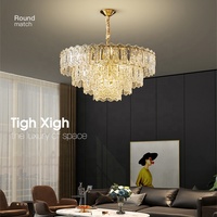 JYLIGHTING Lustre suspendu en cristal à franges, style Empire Capella, pour projet de rénovation de toute la maison, hôtel
