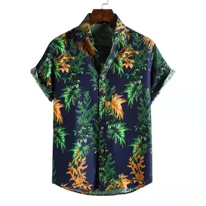 Men's Short Sleeve Lapel Shirt Large Size Geometry 8 Printed Men's Shirt with Pockets