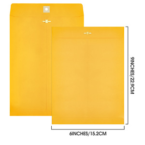 Enveloppes Kraft à Fermeture Auto-adhésive pour Documents, Enveloppes d'expédition gommées 9" x 12", Fermeture à Clip, Kraft Brun Polyvalent - Product Image 1