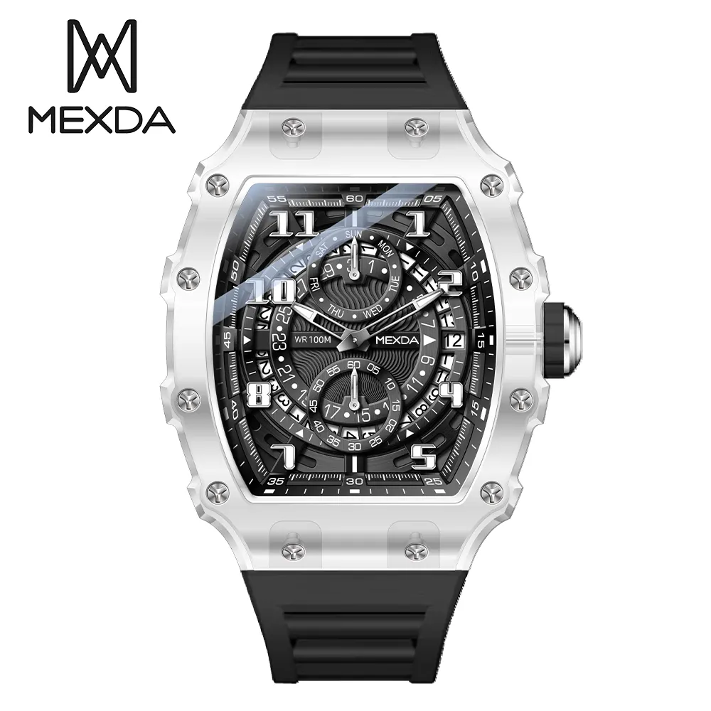 Mexda Individuelle Premium Herren Multifunktionale Uhren leuchtender 24-Stunden-Kalender kleine Sekunden Quarz-Herrenuhren