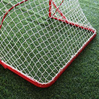 But de football miniature réglable en métal rouge, robuste et mobile, pour enfants, entraînement en extérieur et sur la plage