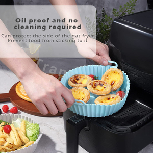 Materiale <span class=keywords><strong>per</strong></span> sicurezza alimentare Friggitrice in Silicone da 9.4 pollici riutilizzabile cestino in Silicone friggitrice ad aria pentola in Silicone <span class=keywords><strong>per</strong></span> <span class=keywords><strong>accessori</strong></span> <span class=keywords><strong>per</strong></span> <span class=keywords><strong>forno</strong></span> - Product Image 5