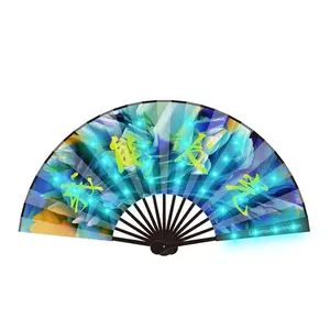 2021 Passionate Valentine's Day Events Singles party toys favors , LED glow folding fan , Cool logo printing folding fan