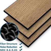 Lot de 16 panneaux muraux en bois d'acajou naturel auto-adhésifs, absorbants le son, panneaux acoustiques en PET à grain de bois, panneaux muraux insonorisants pour la maison