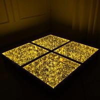 Vente directe d'usine, piste de danse pour événements de mariage, scène en verre à filament LED, décoration de mariage, toile de fond, décoration d'événements de mariage