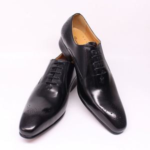 Chaussures Oxford en cuir véritable pour homme, conçues par des designers, fabriquées à la main, noires - Product Image 5