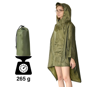 Poncho imperméable 3-en-1 en taffetas de polyester 210T haute performance pour les aventures en plein air avec logo - Product Image 3