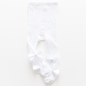 Spagnolo scavato 0-2 anni sostenibile per neonati maglia cotone traspirante rosso bianco ragazze collant per bambine - Product Image 6