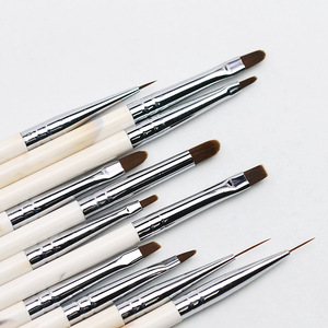 Pinceau stylo en nylon pour nail art UV, petit, rond, plat, biseauté, avec manche acrylique, pour la peinture au gel et la décoration des ongles, outil de manucure professionnel - Product Image 2