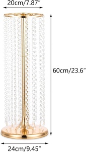 Vases en métal doré modernes avec centre <span class=keywords><strong>de</strong></span> table en cristal, supports à fleurs <span class=keywords><strong>de</strong></span> haute qualité pour centres <span class=keywords><strong>de</strong></span> table <span class=keywords><strong>de</strong></span> mariage et réceptions. - Product Image 6
