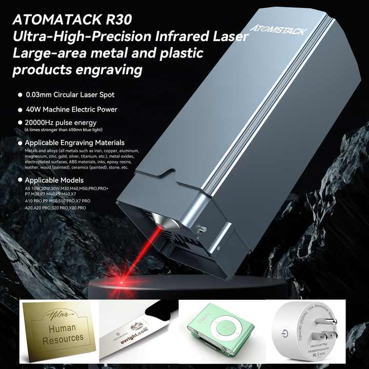 Atomstack R30 赤外線レーザーモジュール レーザー彫刻機ヘッド Atomstack R30 赤外線レーザーモジュール レーザー彫刻機ヘッド