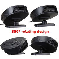 Ventilateur de refroidissement et de chauffage 12V, tête pivotante à 360 degrés, grand diffuseur d'air, chauffage 2 en 1 pour voiture, dégivreur et anti-buée