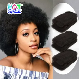 Natural Hair Extensions Remy Brazilian Afro Kinky Bulk Human Hair For Braiding Natural Color Human Bulk Hair For Braiding