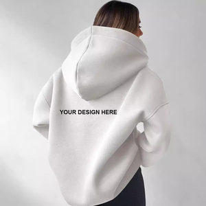 OEM üretici yüksek kalite özel Logo Casual boy kadınlar Hoodie kazak ağır gevşek polar v yaka kazak - Product Image 3