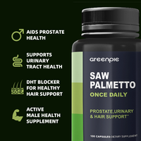 Complément Alimentaire Greenpie Saw Palmetto en Capsules – Soutien Nutritionnel Sportif pour Hommes, Santé de la Prostate et des Cheveux – Marque Privée OEM