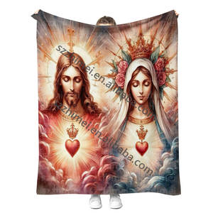 Nouveau personnalisé 3D aquarelle jésus chrétien San <span class=keywords><strong>Judas</strong></span> Tadeo vierge marie virgen de guadalupe impression peluche jeter couverture - Product Image 2