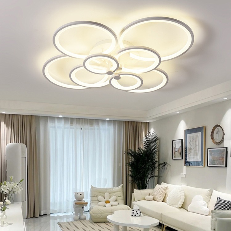 Scandinavian Style Dining Room Bedroom Ceiling Lamp Minimalist Living Room Circular White Indoor Led Ceiling Light for Home