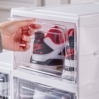 1/3/6 couche d'installation libre intégré flip simple armoire à chaussures en plastique transparent boîte à chaussures pliable