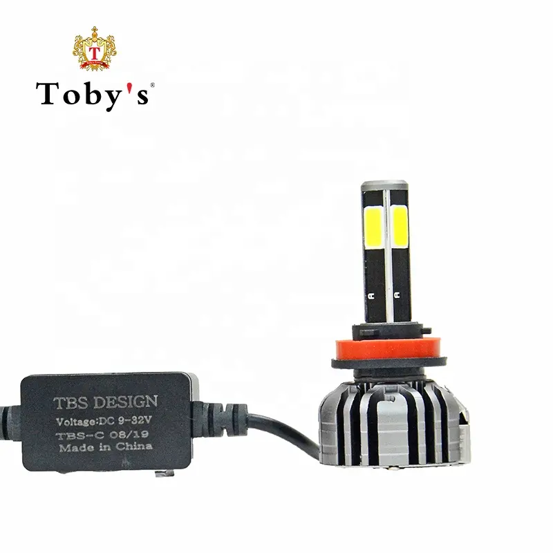 Toby farol automotivo de led, kit de farol de led com 4 lados, lâmpada de led para carro, h11 9005 9006 9007, interruptor de tomada