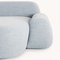 Canapé d'angle modulaire 3 places en tissu bouclé, mobilier de maison moderne et minimaliste pour salon et villa