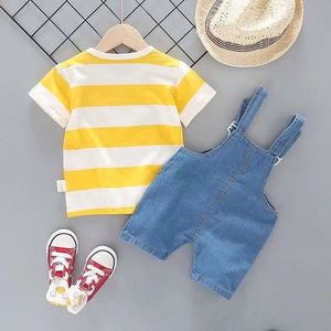 Vêtements pour enfants, garçons, vêtements décontractés pour enfants, combinaison en jean, ensemble de vêtements à assortir, ensembles de 2 pièces - Product Image 2