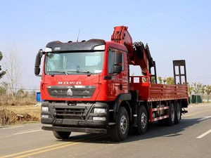 HOWO 8x4 TX 350HP 20T <span class=keywords><strong>grue</strong></span> pliante manipulateur 30T Palfinger saisir <span class=keywords><strong>grue</strong></span> camion brique bois téléphone pôle <span class=keywords><strong>transport</strong></span> - Product Image 3
