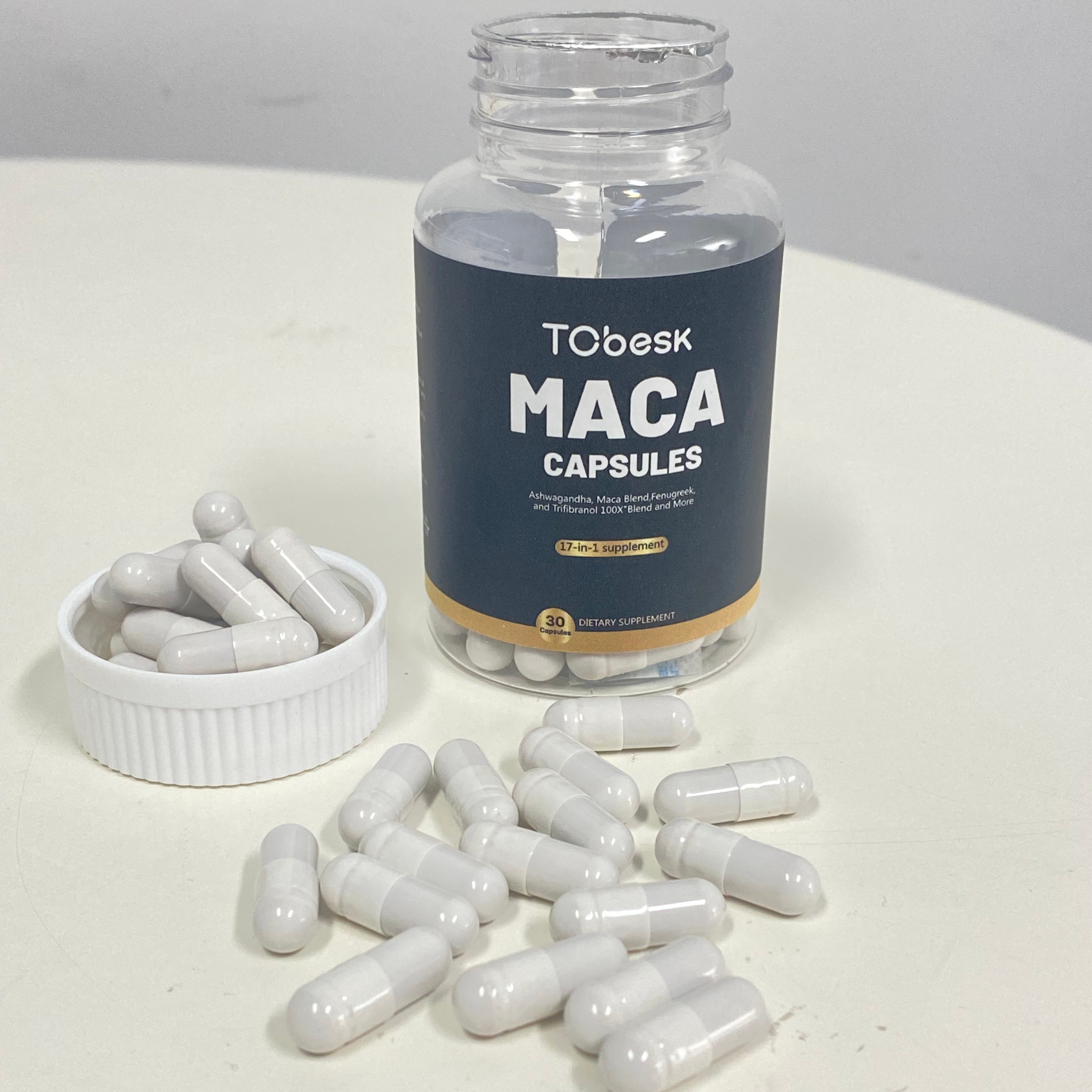 Natural Extract Black Maca Root Capsules Supplement for Men's Energy Confidence Vitality-for Adults
