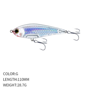 Señuelo flotante tipo lápiz de 110mm/28g, cebo artificial duro de acero inoxidable para pesca en barco de bagre y pez boca grande - Product Image 6