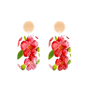 Pendientes colgantes florales de acrílico para mujer, joyería de moda, estilo moderno para fiesta - Product Image 2