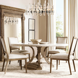 Silla de Comedor de Madera de Roble Contemporánea Francesa, Silueta Cuadrada Minimalista para Proyectos Residenciales de Lujo - Product Image 2