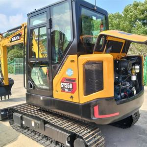 Mini-excavatrice sur chenilles hydraulique d'occasion Sany SY55U 5 tonnes, certifiée EPA CE, avec moteur Kubota Euro IV, dernière année modèle, vente mondiale - Product Image 3