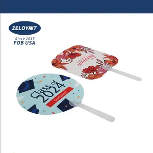 ZELOYAUT Sublimation fan blanks PET plastic round and fan double side heat transfer printing 25g high quality personalized blank