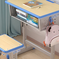 Ensemble bureau et chaise pour enfants avec rangement ouvert et hauteur réglable pour l'étude et les devoirs