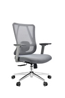 Chaise de bureau de direction moderne de luxe réglable avec appui-tête ergonomique, dossier en maille, en tissu et en métal, pivotante, pour bureau à domicile