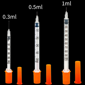 Seringue à insuline stérile <span class=keywords><strong>EO</strong></span> 1 ml / 0,5 ml / 0,3 ml, aiguille pour stylo à insuline 34G 33G 32G 31G 30G 4 mm 5 mm 6 mm - Product Image 1