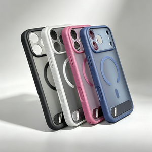 Funda Magnética Transparente a Prueba de Golpes con Soporte Metálico Plegable B519 para iPhone 18/17 Pro Max - Product Image 4
