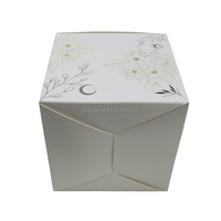 Boîte d'emballage cosmétique OEM personnalisée en carton blanc recyclable avec couvercle rabattable, motif floral mystique et art ligné de la lune, pour bougies parfumées