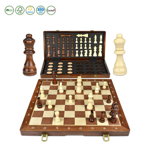 2 trong 1 cờ vua và cờ Hội Đồng Quản trị trò chơi bàn cờ với miếng gỗ từ Bộ cờ vua - Product Image 1