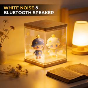 Vitrina de acrílico con altavoz inalámbrico, máquina de ruido blanco, madera de haya natural, recargable por USB, expositor de coleccionables al por mayor - Product Image 6